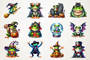 Funky Halloween Frogs Clipart, an Illustration by RobertsArt (Thumbnail 3 of 7)