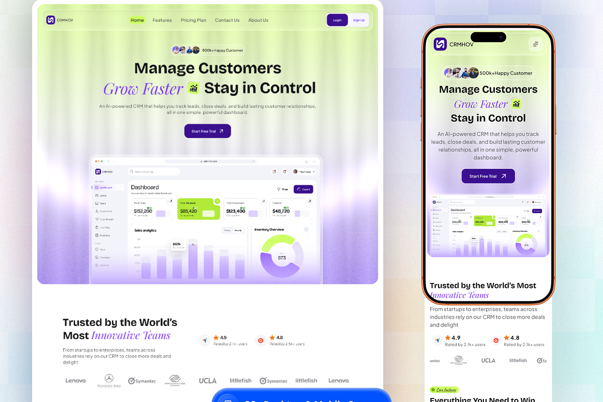 CRMHive - CRM SaaS Website UI Kit, a Landing Page Template by Brix Lab (Photo 12 of 13)