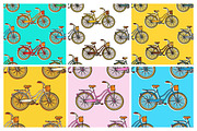 28 Bicycles seamless patterns set, a Pattern Graphic by IreneArt illustrations (Thumbnail 2 of 5)
