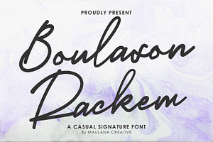Boulason Rackem Casual Monoline Sign, a Script Font by Maulana Creative