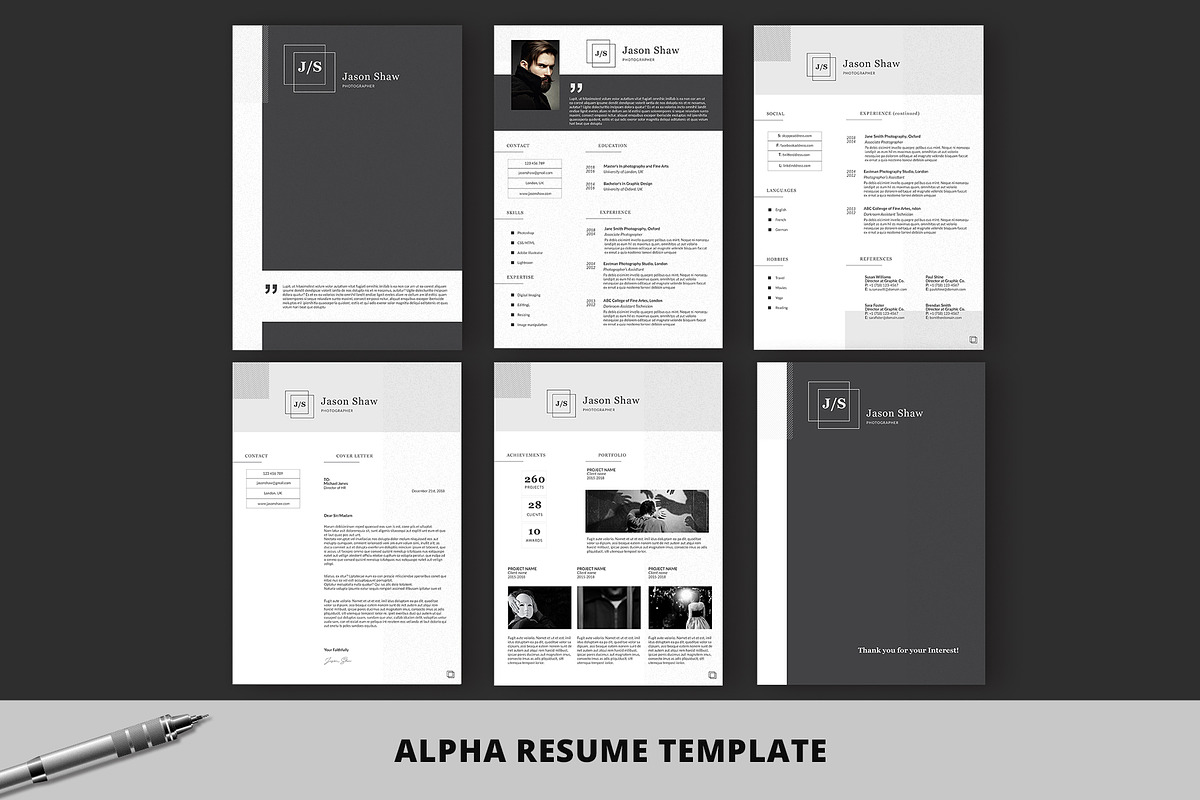 Resume Template Bundle, a Resume Template by Nina Shaw (Photo 3 of 7)
