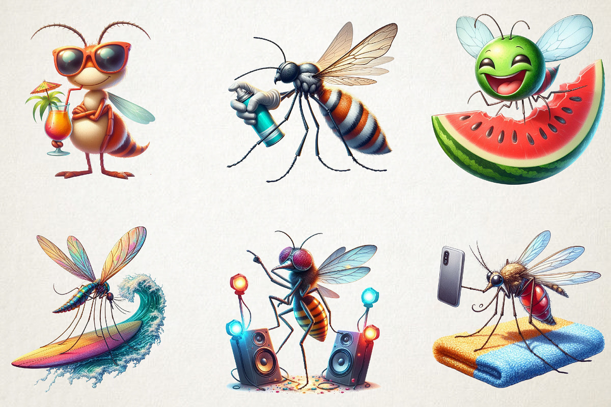 Summer Mosquitoes Clipart, an Illustration by RobertsArt (Photo 3 of 5)