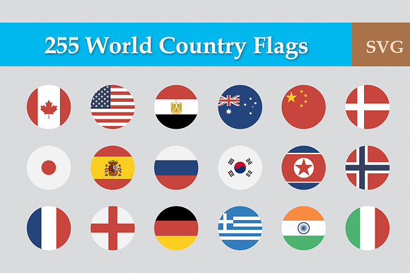 255 Flat Vector Circular Flag
