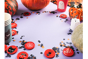 Halloween purple frame background