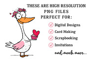 Valentine Goose Clipart, an Illustration by OK Design (Thumbnail 4 of 6)