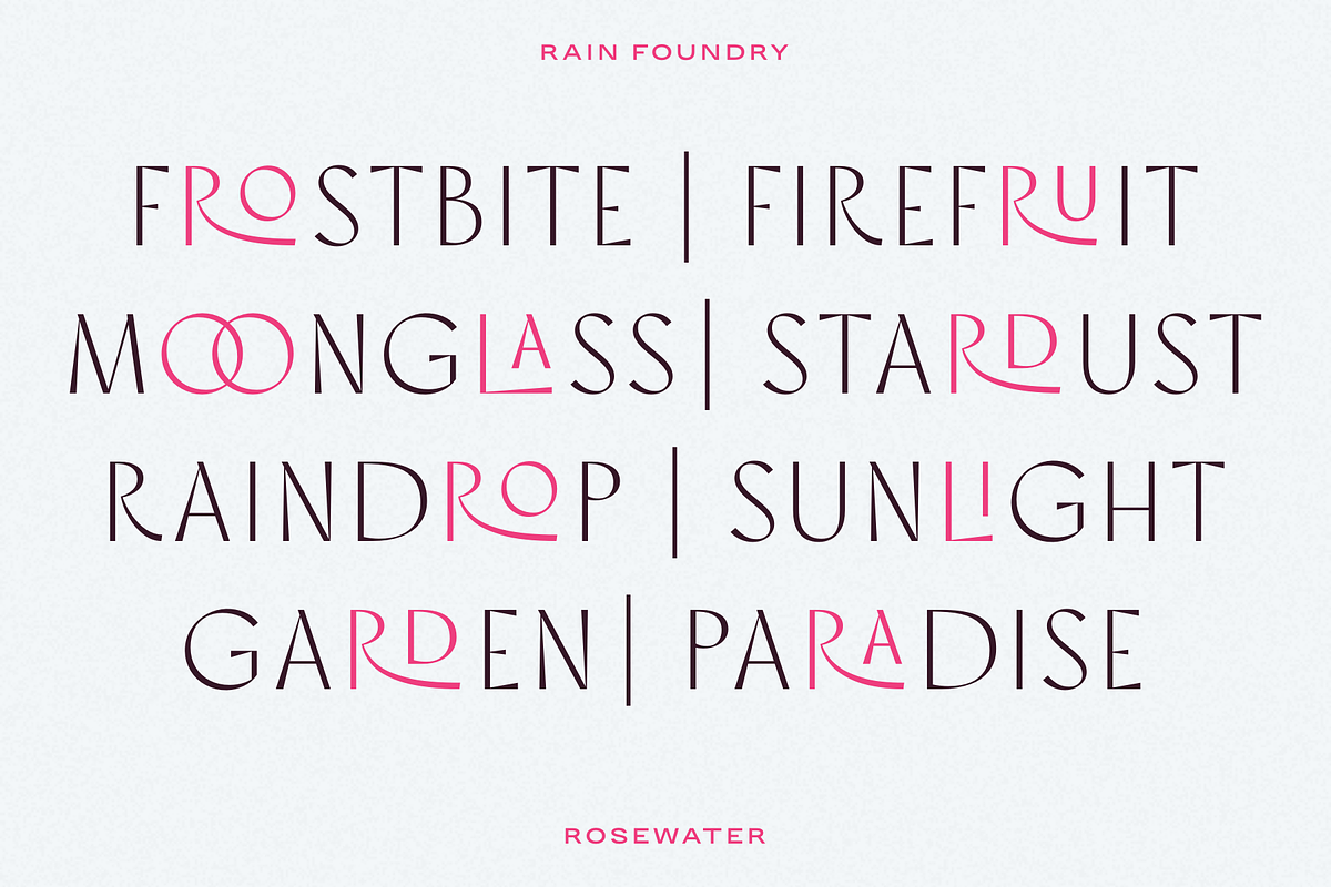 Rosewater - Extra Light, a Sans Serif Font by Rain Foundry (Photo 9 of 9)
