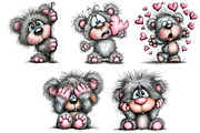 Funny Panic teddy bear Clipart, an Illustration by Craft Nest (Thumbnail 7 of 11)