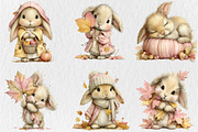 Whimsical Fall Autumn Bunny Clipart, a Seasonal Illustration by Rose Art (Thumbnail 3 of 6)