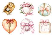 Baseball & Softball Coquette Bow, an Illustration by CreationArt (Thumbnail 2 of 5)