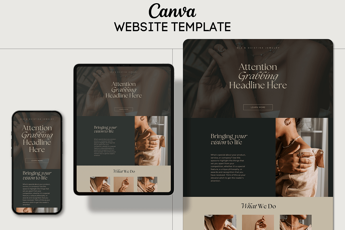 Canva Website Template, a Websites & App Template by Asha Glenn Design Studio (Photo 1 of 9)