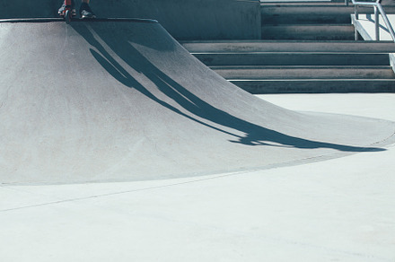 Skate park ramp detail view
