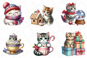 Kitten Christmas Clipart, an Illustration by DreamPrint404 (Thumbnail 3 of 6)
