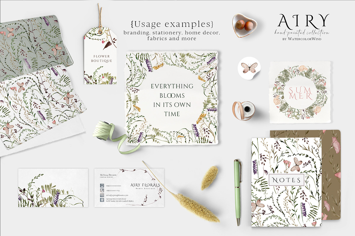 Delicate airy wildflowers clipart, an Illustration by Ksenia Shmakova (Photo 4 of 12)