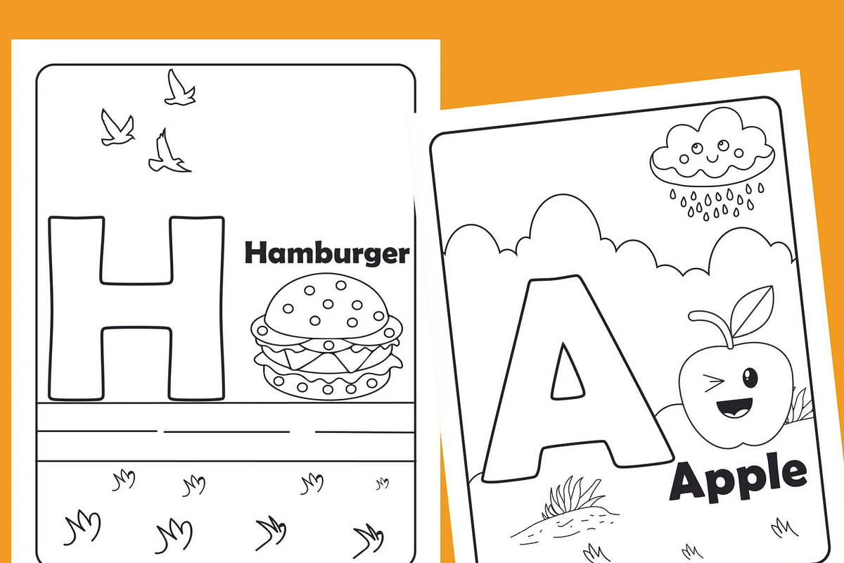 ABC Alphabet Coloring Pages for Kids, an Education Illustration by Sourcedigi (Photo 2 of 3)
