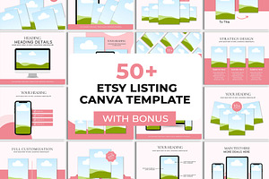 50 Etsy Listing Canva Template Set