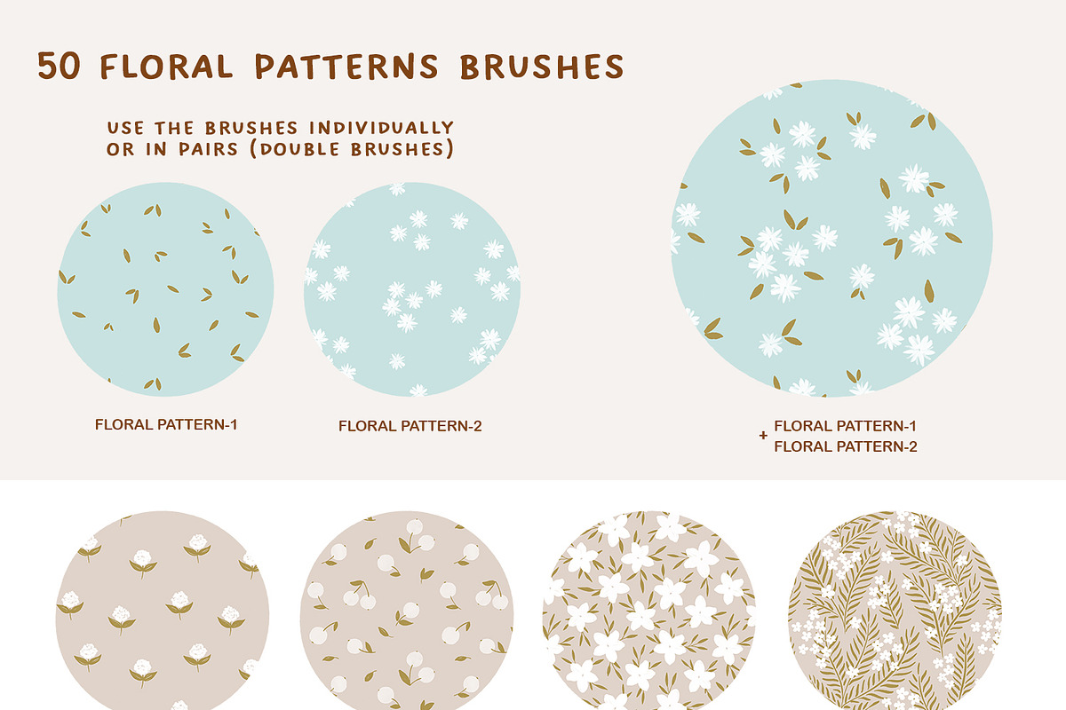 Double brush patterns for Procreate, a Brush Add-On by polikarpovaart (Photo 4 of 9)
