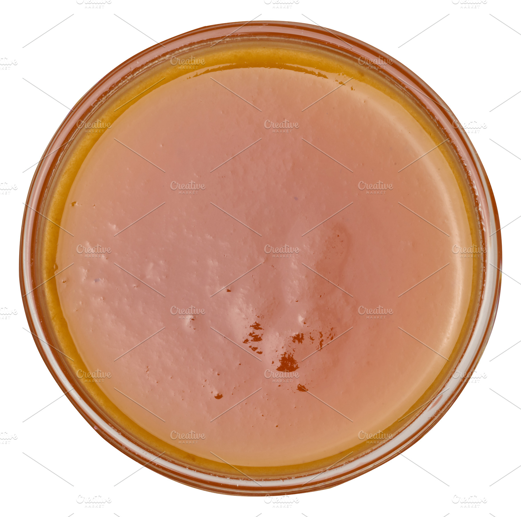 Apricot jam in a glass bowl on isolated background, top view, a Food & Drink Photo by ndanko