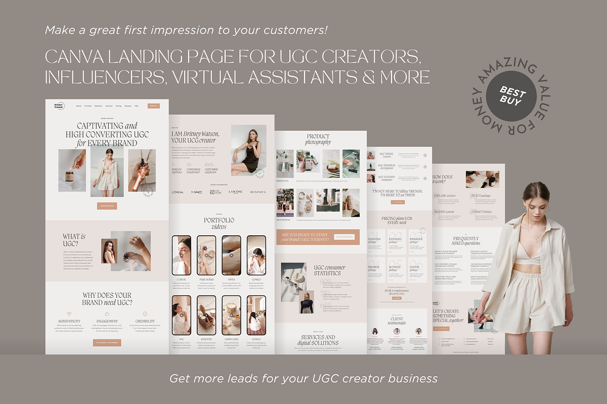 UGC Website Template for Canva, a Landing Page Template by vectorocean (Photo 6 of 11)