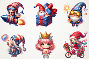 Patriotic Cute Gnome Girl Clipart, an Illustration by RobertsArt (Thumbnail 7 of 7)