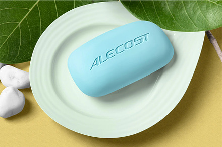 Soap Bar Engraved Logo Mockup
