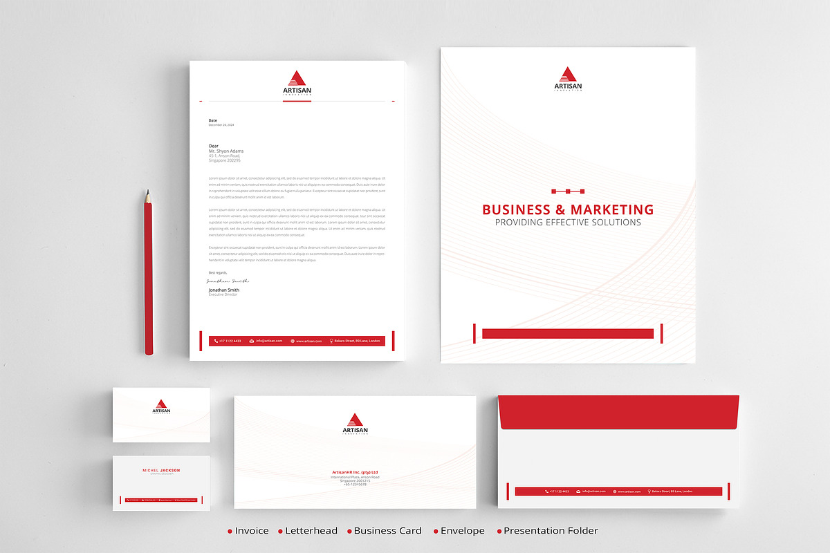 Minimal Branding Identity, a Stationery Template by artisanHR (Photo 1 of 7)