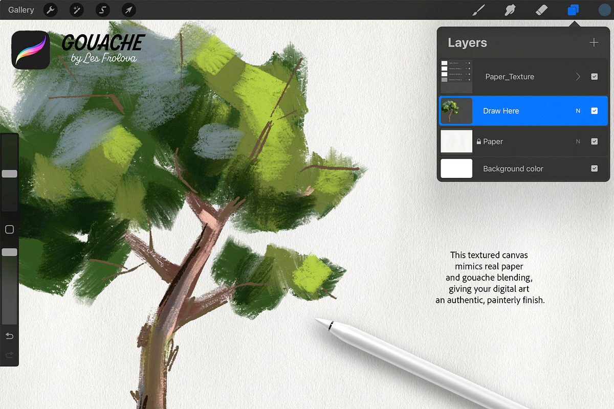 Gouache Brushes for Procreate, a Brush Add-On by Les Frolova (Photo 6 of 9)