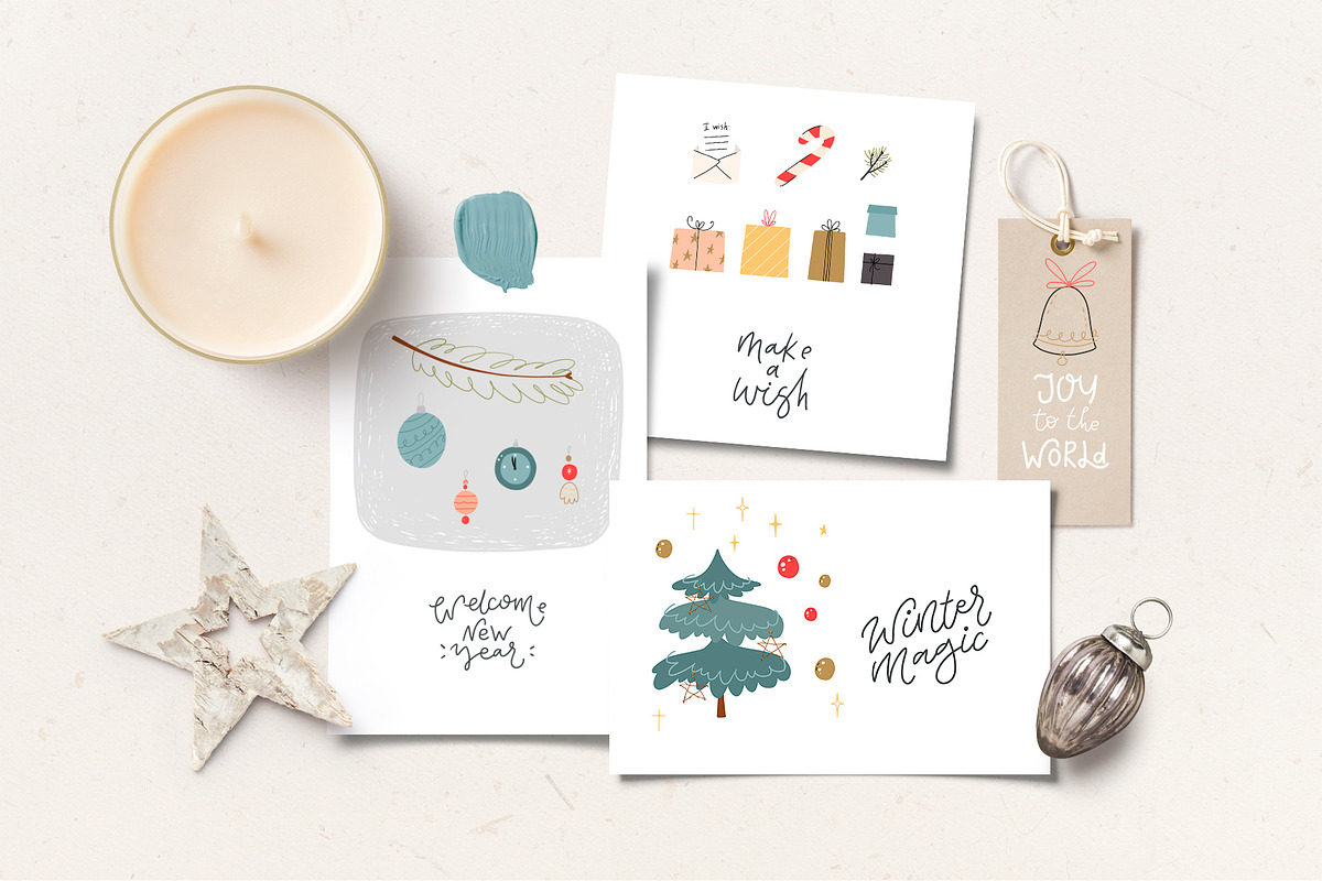 Christmas art, lettering collection, an Animal Illustration by Mariart_i (Photo 2 of 9)