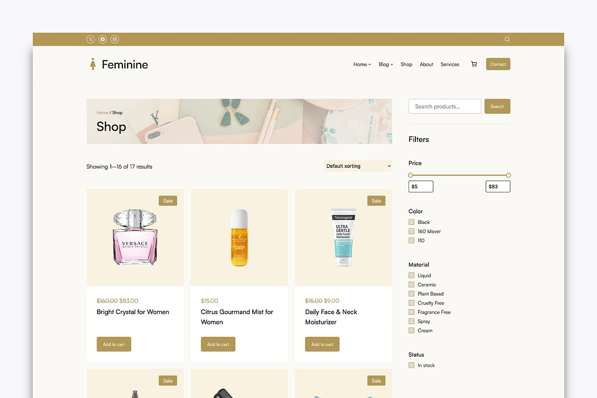 Feminine Blog & Shop WordPress Theme preview 3