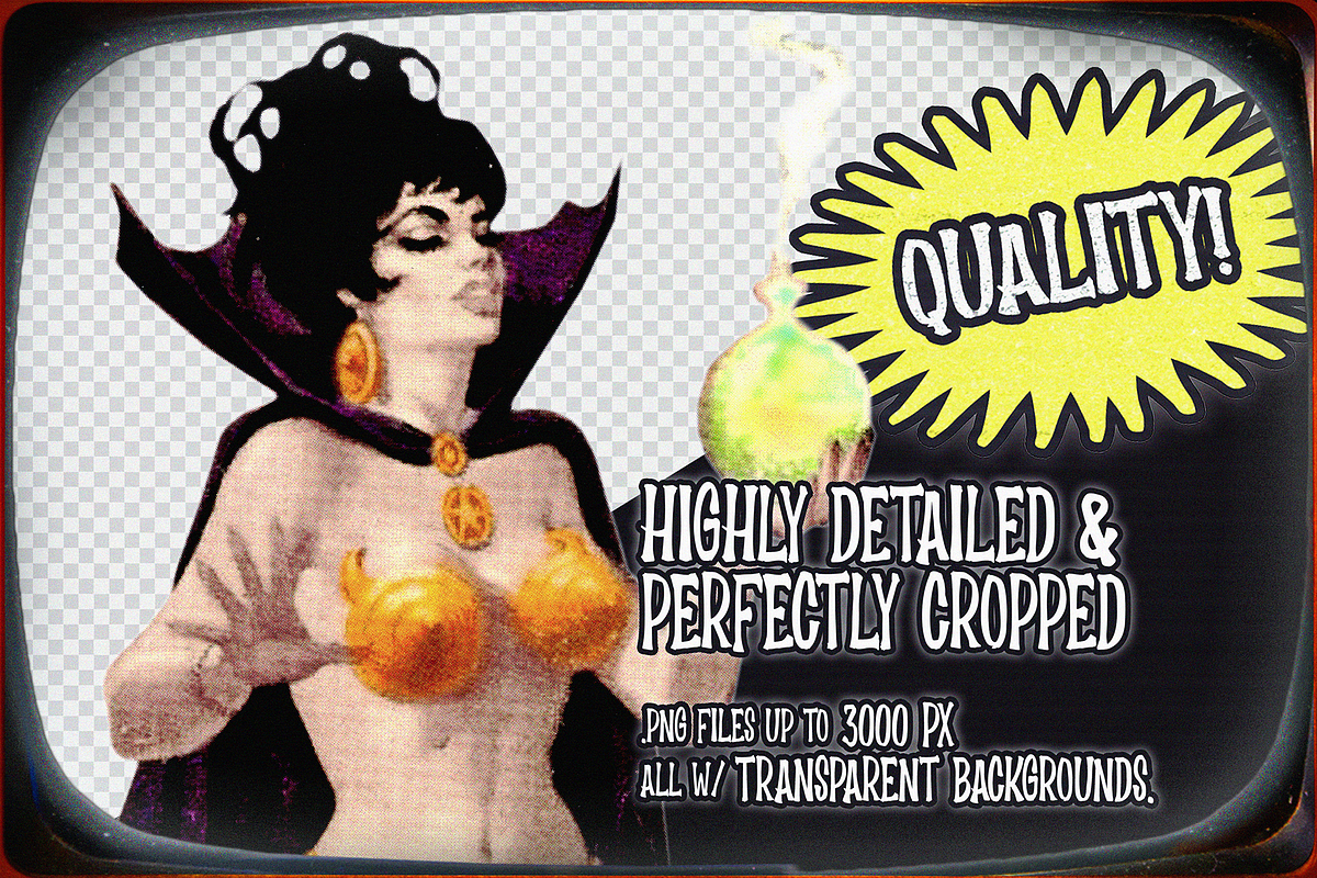 Retro Halloween Horror Collage Pack, an Object Graphic by Retro Black Studio (Photo 2 of 19)