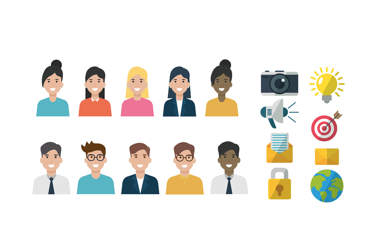 People Network Illustration Set