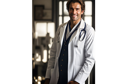 Smiling doctor with medium waist, a Healthcare Illustration by Natasha Breen