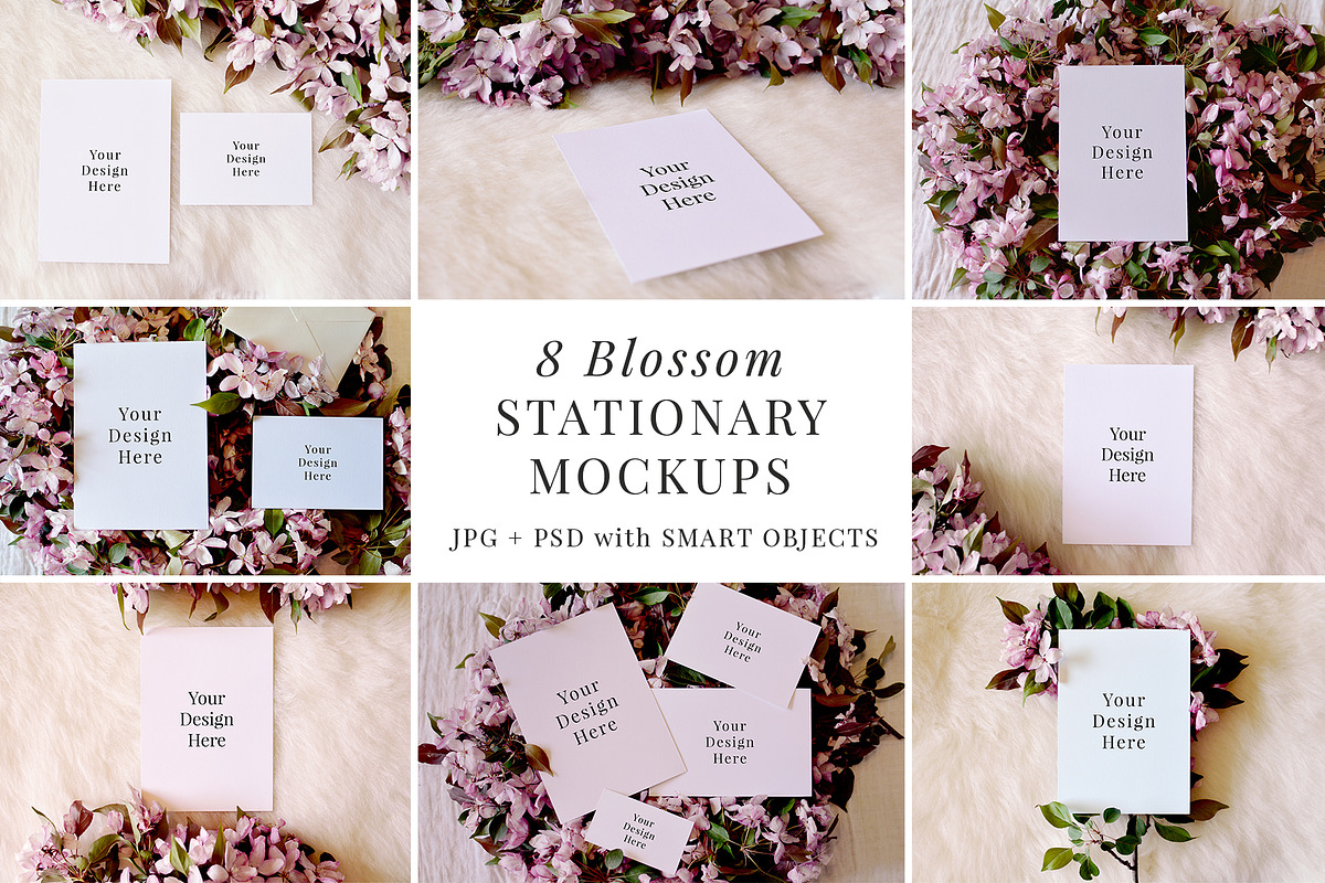 Blossom Stationary Mockup Bundle, a Print Template by Barn Owl Studio (Photo 1 of 10)