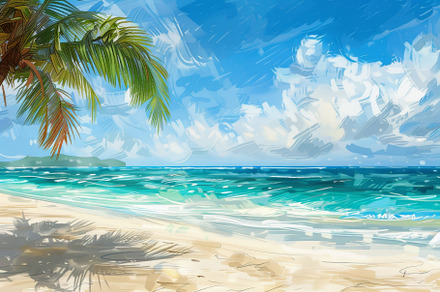A stunning tropical beach features s, a Photo by Tanuart