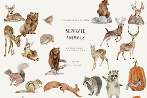 Fall & Winter Woodland Animals Set