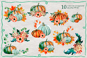 Autumn Botanical Watercolor ClipArt, a Seasonal Illustration by SunnJaneArt (Thumbnail 4 of 15)