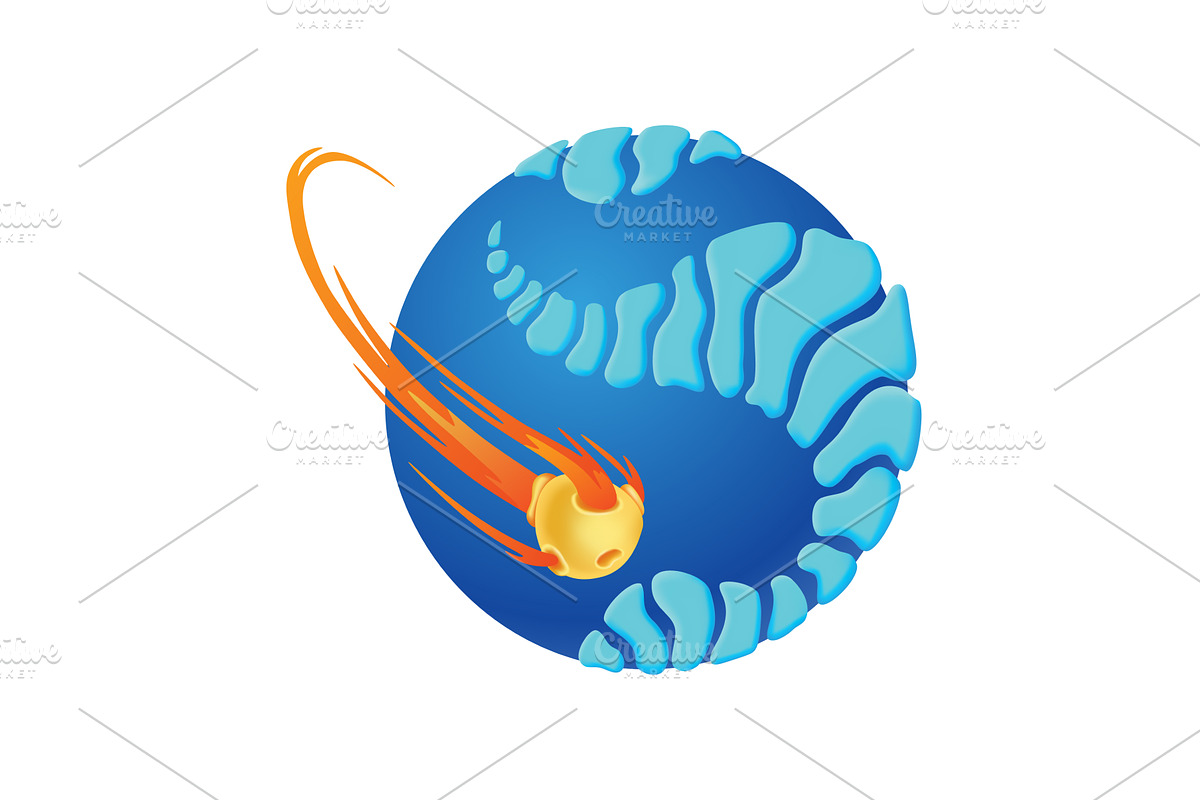 A blue globe representing, an Illustration by Things for designers