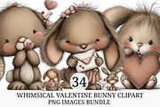 Whimsical Valentine Bunny Clipart, an Illustration by Craft Nest (Thumbnail 1 of 10)