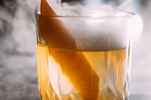 Cocktail glass sophisticated drink citrus smoke, a Food & Drink Photo by Photo Drive Studio