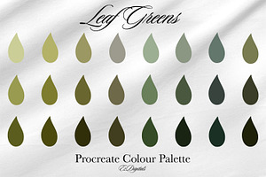 Procreate Colour Palette Leaf Greens