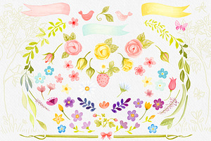 Spring Charm Floral Watercolors