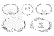 Easter Floral Line Art Frame SVG Set, a Decorative Illustration by Unique Design Team (Thumbnail 2 of 3)