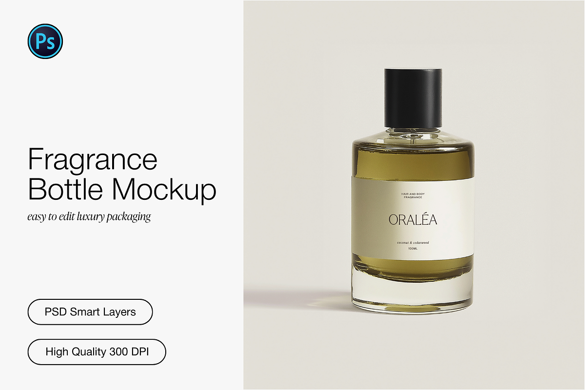 Cosmetic Fragrance Bottle Mockup, a Packaging Mockup by Digital Asset Co (Photo 1 of 4)