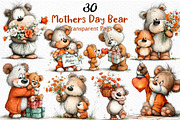 Whimsical Mothers Day Bear Clipart, an Illustration by Craft Nest (Thumbnail 1 of 12)