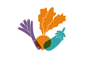 Fresh vegetables color icons. Spring, an Object Illustration by GraphiShop