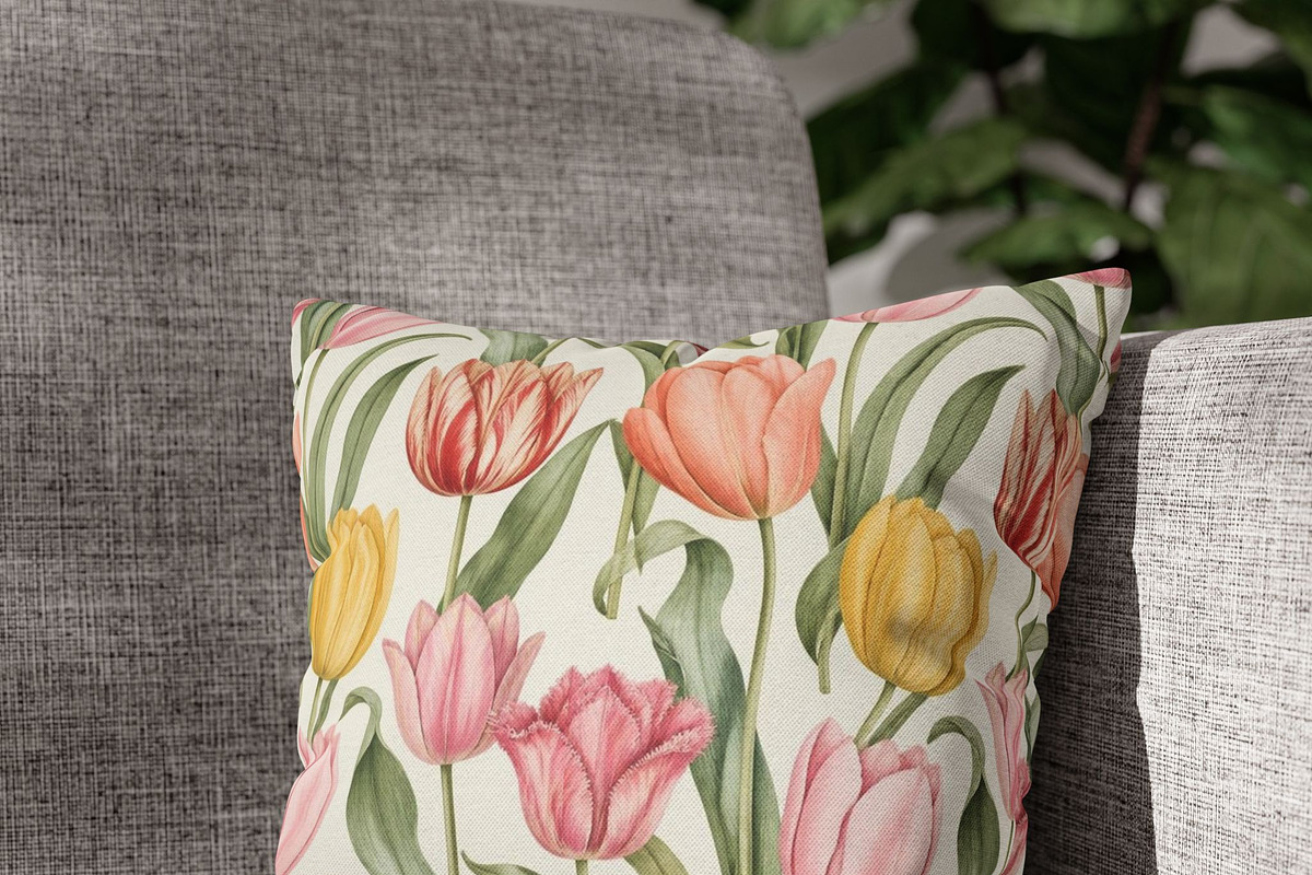 Vintage Tulip Seamless Pattern, a Pattern Graphic by elfy creative (Photo 3 of 7)