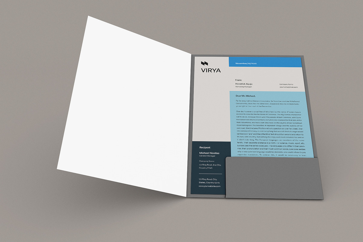 VIRYA | Marketing Agency Letterhead, a Stationery Template by Neermana (Photo 2 of 4)