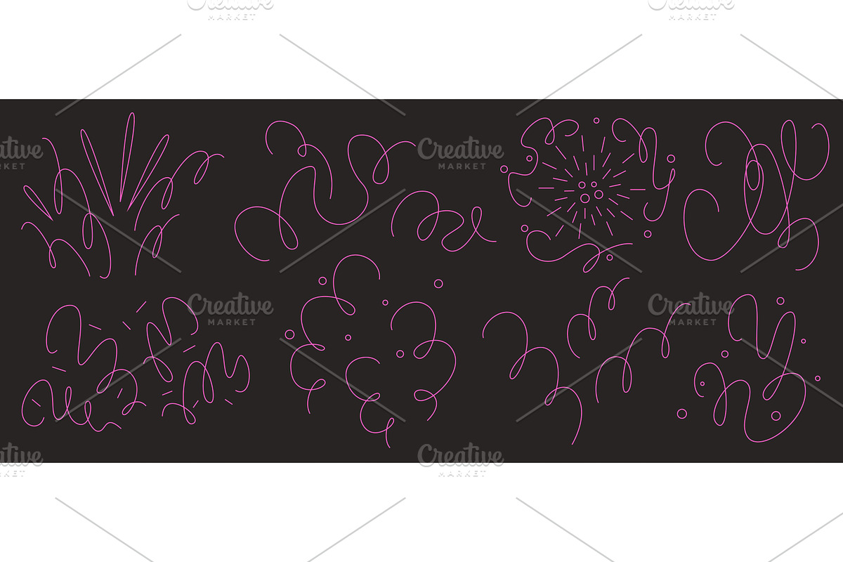 Pink confetti burst set isolated on, an Illustration by art PVP - market