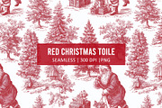 RED CHRISTMAS TOILE Seamless Pattern, a Pattern Graphic by AYAKA Studio Co. (Thumbnail 1 of 6)
