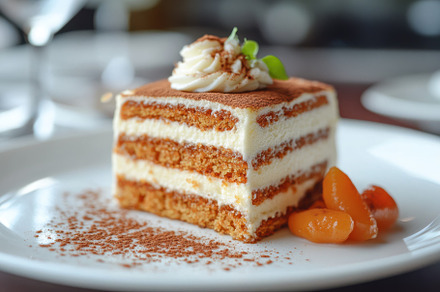 Delicious Tiramisu Dessert with Oran, a Background Photo by Pixeness