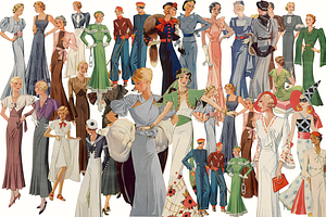 90+ Vintage Fashion Ladies Clipart, a Person Illustration by Lilithcollageart